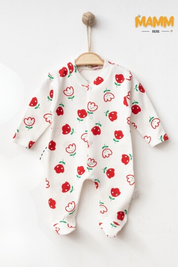 1-3-6 AY BÜYÜK LALE DESENLİ PATİKLİ TULUM BEYAZ