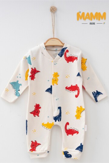 1-3-6 AY DİNO DESENLİ MANŞETLİ TULUM EKRU