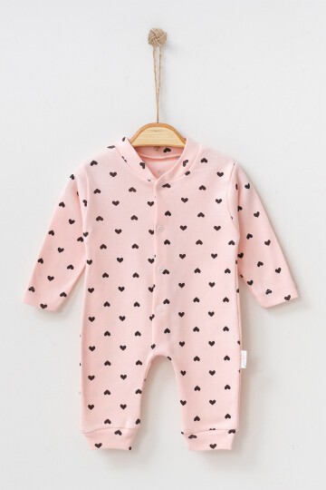 1-3-6 AY MİNİK KALP DESENLİ MANŞETLİ TULUM