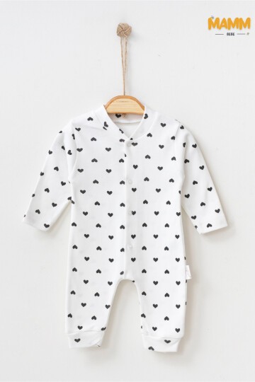 1-3-6 AY MİNİK KALP DESENLİ MANŞETLİ TULUM