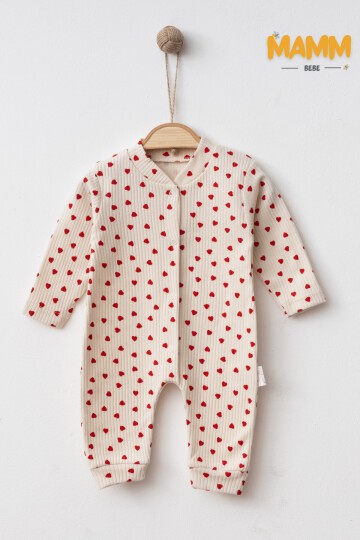 1-3-6 AY MİNİK KALPLİ MANŞETLİ TULUM EKRU