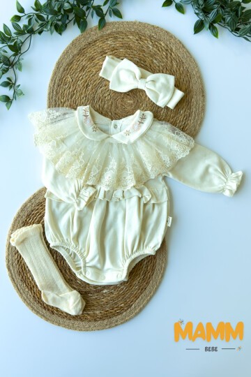 3-12 AY MOBİL DANTEL ÇORAPLI ROMPER BADİ