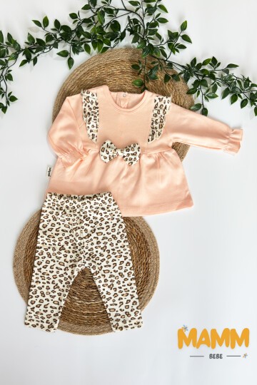 3-12 AY LEOPAR DESENLİ İKİLİ TAKIM PEMBE