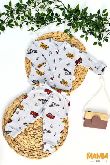 3-6-9 AY ARABALI PİJAMA TAKIMI GRİ