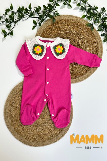 3-6 AY ÖRGÜ YAKALI TULUM PEMBE