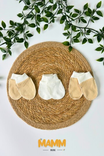 3LÜ ELDİVEN SETİ RAPOR DESEN KREM