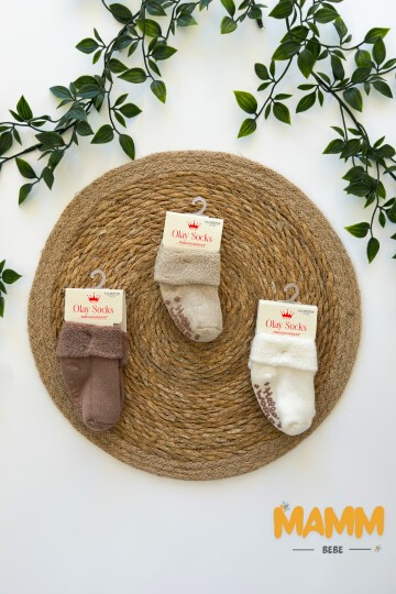 6-12 AY KIVRIK HAVLU KAYDIRMAZ ÇORAP ÜÇLÜ 1002