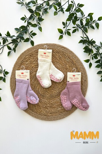 6-12 AY SOKET HAVLU KAYDIRMAZ ÇORAP ÜÇLÜ 1006