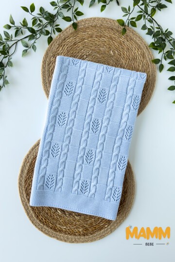 AJURLU YAPRAK TRİKO BATTANİYE MAVİ