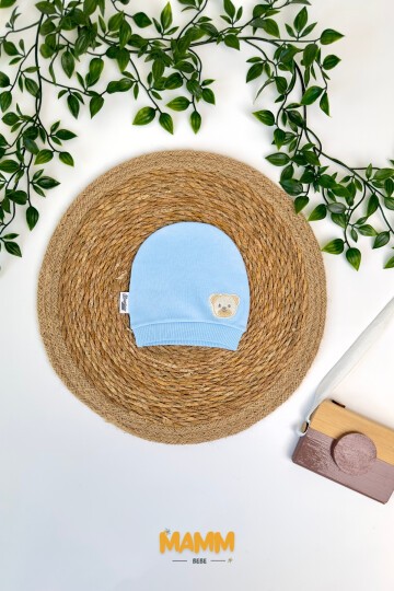 AYICIK NAKIŞLI BEBEK BERESİ MAVİ