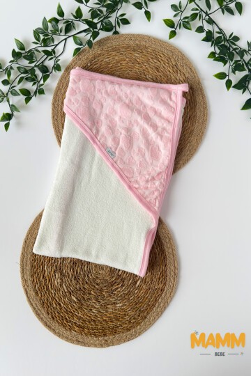 BULUT DETAYLI HAVLU PEMBE