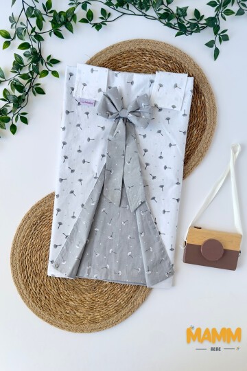 GRİ KARAHİNDİBA DESENLİ PUSET ÖRTÜSÜ