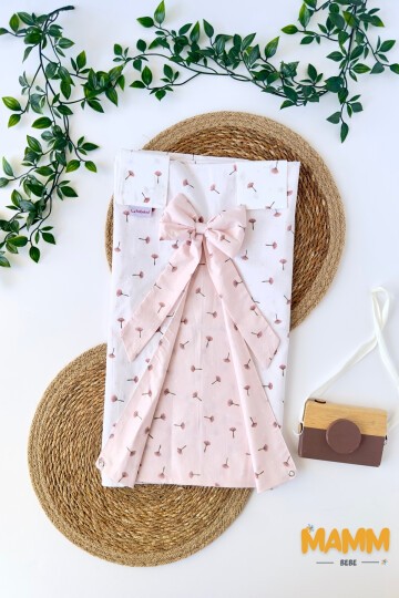 PEMBE KARAHİNDİBA DESENLİ PUSET ÖRTÜSÜ