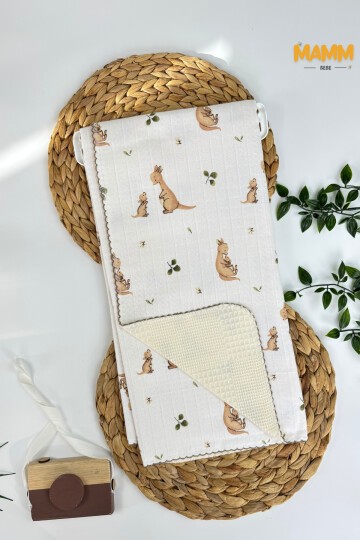 PİKELİ MÜSLİN BEBEK BATTANİYE KANGURULU 100*100 CM