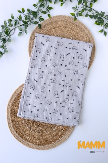 SMİLE DESENLİ MÜSLİN BEBEK BATTANİYE 85*85