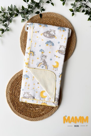 PİKELİ MÜSLİN BEBEK BATTANİYE KEDİ 100*100 CM