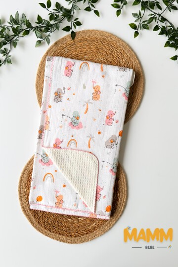 PİKELİ MÜSLİN BEBEK BATTANİYE PALMİYE 100*100 CM