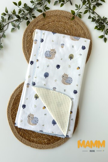 PİKELİ MÜSLİN BEBEK BATTANİYE SALYANGOZ 100*100 CM