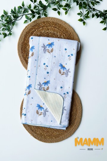 PİKELİ MÜSLİN BEBEK BATTANİYE TAVŞAN 100*100 CM