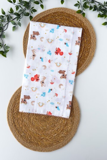 TEK KATLI SİNCAP DESENLİ MÜSLİN BATTANİYE 80*90 CM