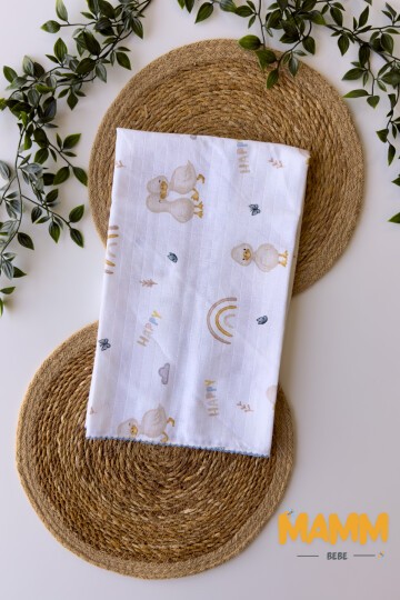 TEK KATLI ÖRDEK DESENLİ MÜSLİN BATTANİYE 80*90 CM