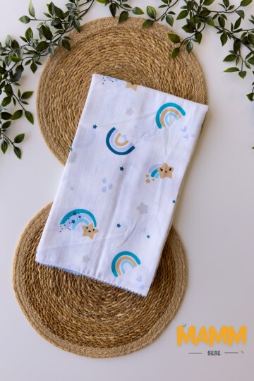 TEK KATLI BULUT DESENLİ MÜSLİN BATTANİYE 80*90 CM