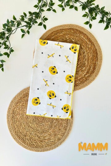 TEK KATLI SARI PANDALI MÜSLİN BATTANİYE 80*90 CM