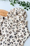 0-3 AY LEOPAR DESENLİ ŞAPKALI PATİKLİ ÜÇLÜ TULUM